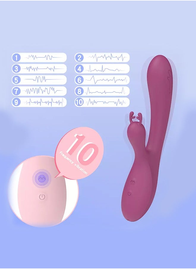 Multi-frequency Vibration Body Massager USB Rechargeable Purple