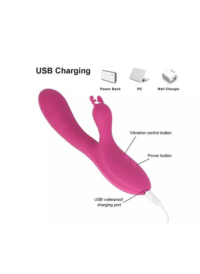 Multi-frequency Vibration Body Massager USB Rechargeable Purple