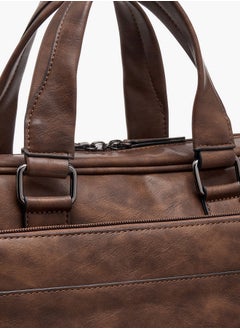 LBL by Shoexpress Men's Textured Laptop Bag with Detachable Strap and Zip Closure  - Image 4