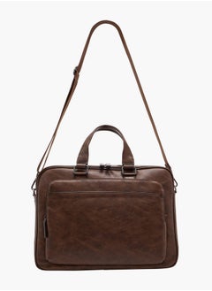 LBL by Shoexpress Men's Textured Laptop Bag with Detachable Strap and Zip Closure  - Image 2