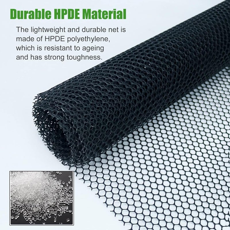 Heavy Duty Balcony Safety Protection Fence,Black Plastic Hexagonal Fencing Poultry Net Roll, Multi-Purpose Net for Dog/Chicken/Rabbits/Deer(0.8x40m(2.6x131ft)) - Image 4