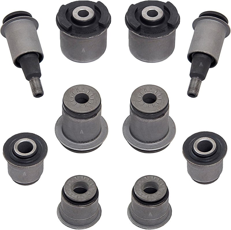 AUTOACER 10 pc Complete Front Upper Lower Control Arm Bushing Kit Left Right for RAINIER 20042007 TRAILBLAZER 20022009 ENVOY 20022009 BRAVADA 20022004 SAAB 20052009