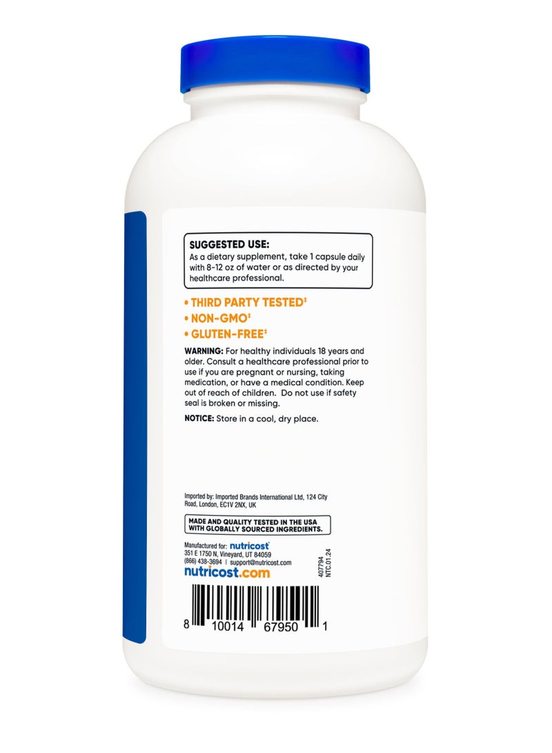 Nutricost Taurine, 1000 MG Per serving |400 Capsules | 400 SERVINGS  - Image 3