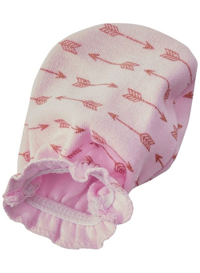 Little Treasure Baby Girl Cotton Headband And Scratch Mitten Set Boho One Size  - Image 3