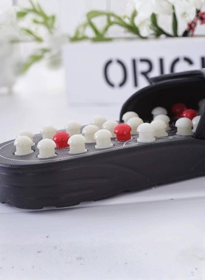 Acupressure Massage Slippers – Reflexology Sandals for Plantar Fasciitis, Arch & Heel Pain Relief | Unisex Indoor Slippers Size 43 – Black - Image 2