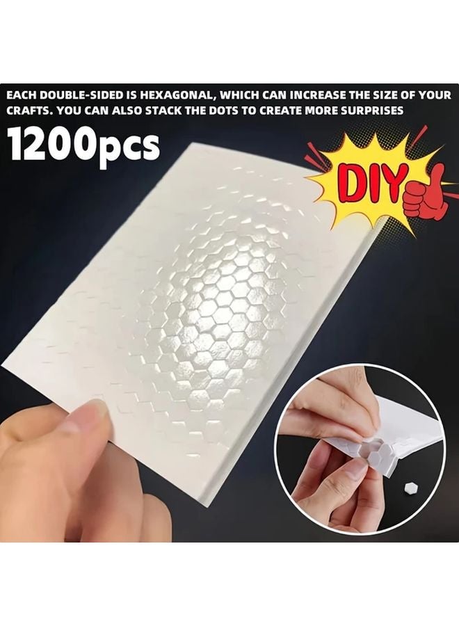 1200pcs 3D Foam Dot Double Sided Sticky Tape Hexagonal Adhesive For Craft DIY - Image 2
