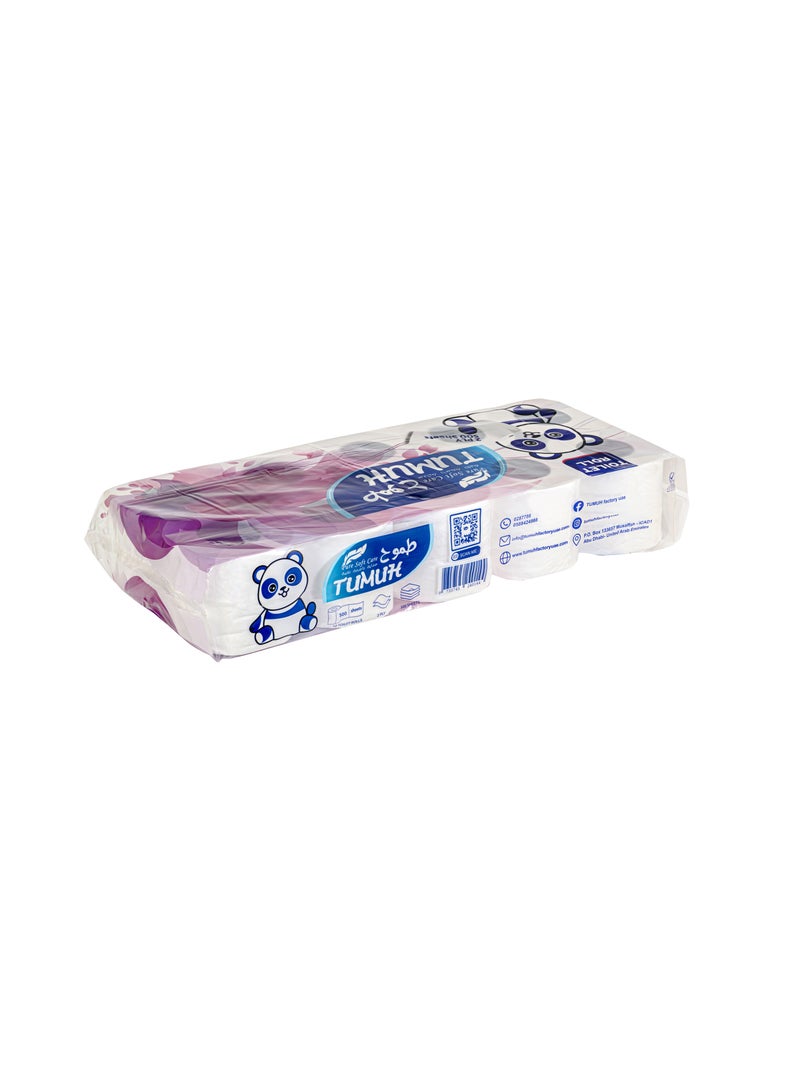 Tumuh Toilet Paper 2 Ply 10 Rolls x 500 Sheets, White - Image 2