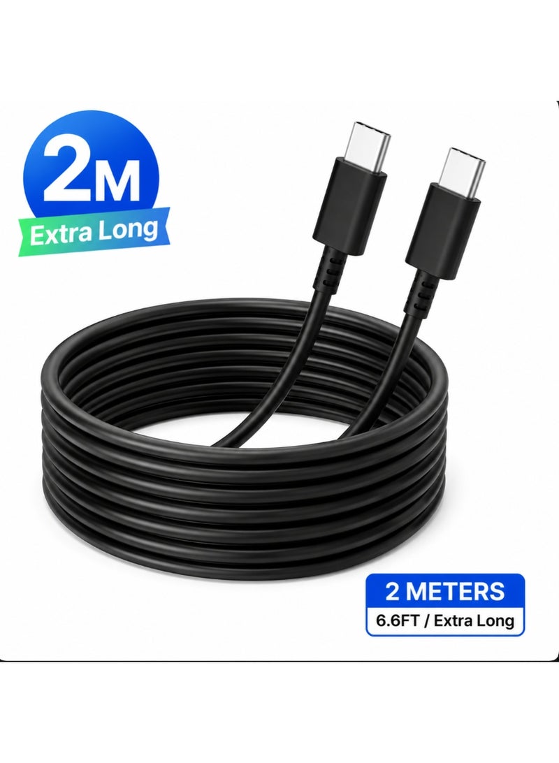2M Type-C to Type-C PD Fast Charging Cable (6.6ft), Extra Long Soft TPE USB-C Cord for Samsung Galaxy S21/S20/Note 20 - Image 1