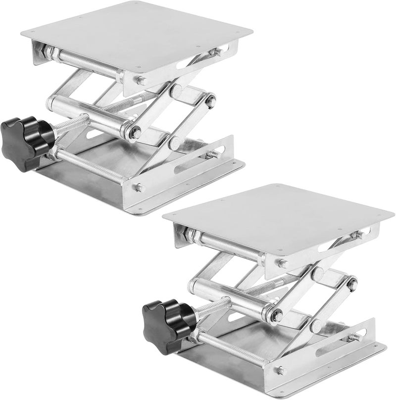 SHEUTSAN 2 Pack 6 x 6 Inches Laboratory Lift Stand Lab Jack Lifting Scissor Stand Platform - Image 1