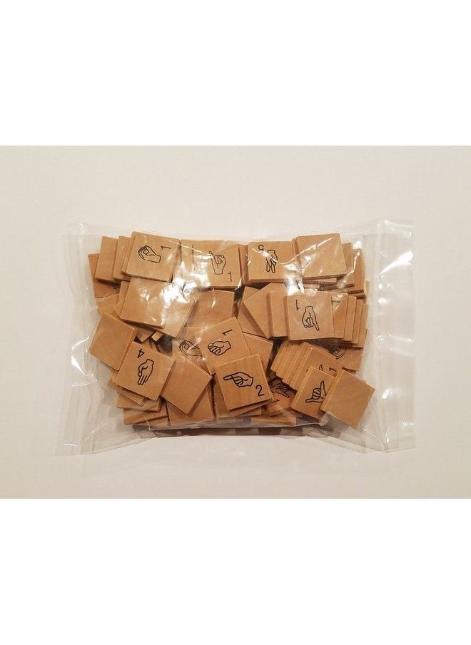 Generic - American Sign Language Scrabble Tiles ; Asl Alphabet, Wood Letter Tiles Learn Asl While Having Fun! - Image 1
