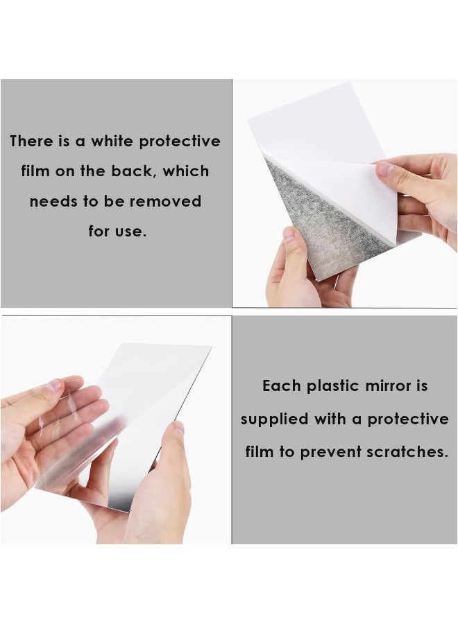 TPGP 16PC Self-Adhesive Flexible Mirror Sheets, 10x15cm Acrylic Mirror, Ideal for Bathroom, Wardrobe, Home Office (Silver) - Image 3