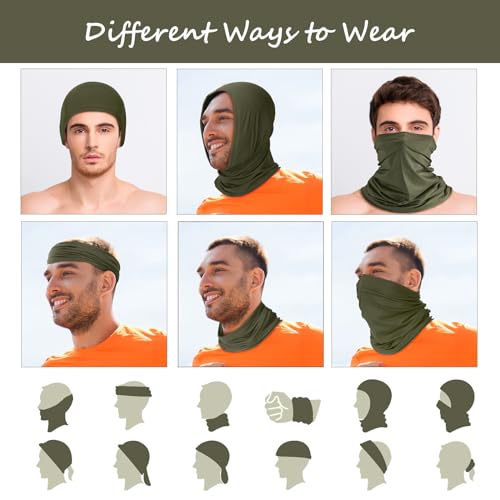 Geyoga 6 Pieces Summer UV Protection Cooling Neck Gaiter Face Clothing Neck Gaiter Mask Scarf Sunscreen Breathable Bandana(Elegant Colors) - Image 3