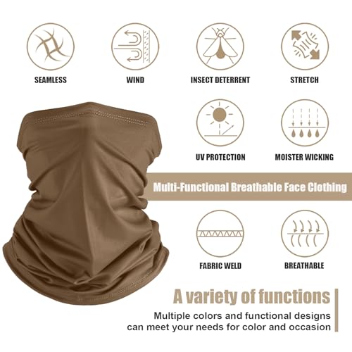 Geyoga 6 Pieces Summer UV Protection Cooling Neck Gaiter Face Clothing Neck Gaiter Mask Scarf Sunscreen Breathable Bandana(Elegant Colors) - Image 2