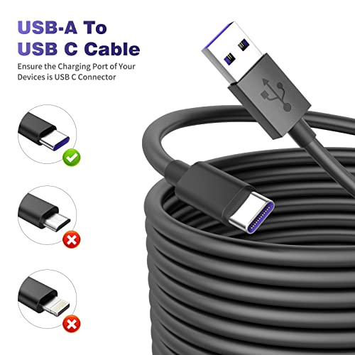 iMangoo USB to USB C Power Cable for CCTV Camera, 33FT Type C Long Power Extension Cable for Tapo TP-Link Xiaomi Mi eufy Security Camera Outdoor Indoor Cord with 10 Wire Clips Cable Nails Black - Image 4