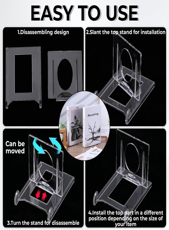 Dimeho 24pcs Acrylic Book Stands for Display Adjustable Book Display Stand Clear Acrylic Handbag Stand Holder for Wallet Purse Bag Small Easel Jewelry Displays Organizer for Party Wedding Home Decor Birthday - Image 5