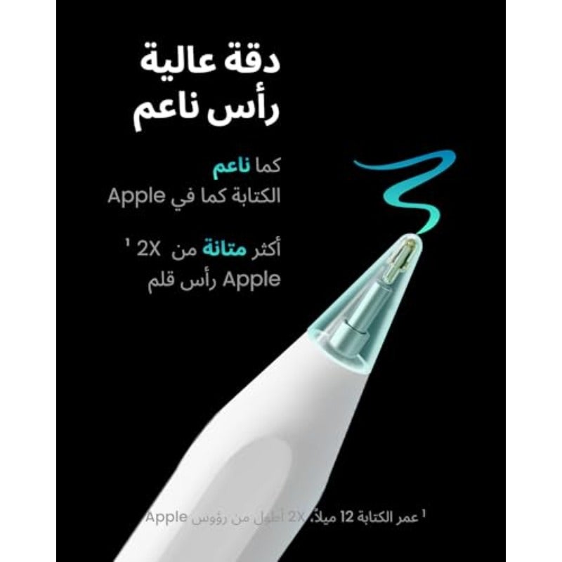 قلم ميتابين A8 لجهاز iPad من أبل 2018+، شحن سريع مرتين، دقة 0.1 ملم، جسم معدني، قلم أبل مع تقنية رفض راحة اليد المغناطيسية، لنماذج iPad من 6 إلى 11، A16 برو 12.9، 11، 13، M4 Air 3، 4، 5، M2، M3، M4، Mini 5، الجيل السادس - Image 2