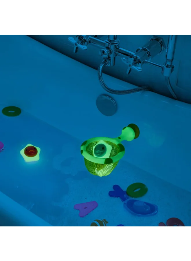 مونشكين Munchkin Catch a Glowing Star™ 12M+ Glow In The Dark Bath Toy with Floating Stars & Net Scoop Game