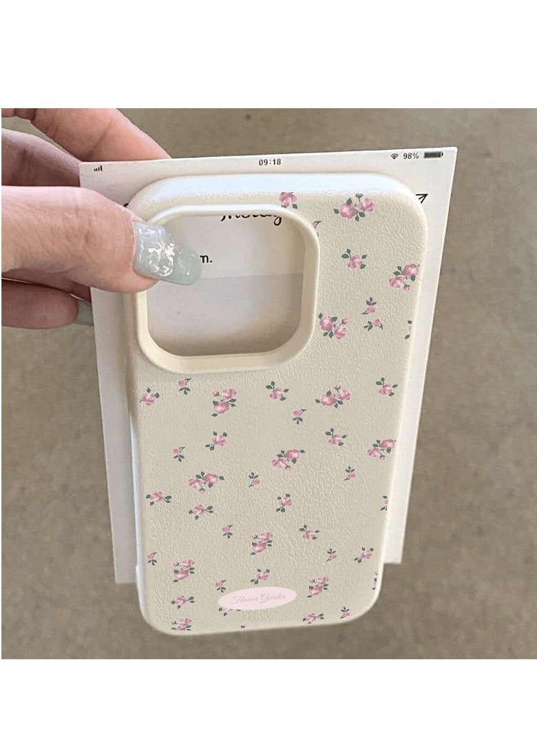 NIBEMINENT Fresh Small Floral Pattern Protective TPU Case Cover For iPhone 15 Pro, White