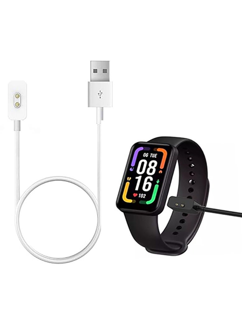 QIRG Smartwatch Charger Compatible with XiaoMi Band 10/Band 9/8 Pro/Active/Mi Watch 4/3 Active, Magnetic USB Charging Cable 3.3ft, Replacement Charging Cable Cradle Accessories fit XiaoMi Band 10/9/8 Pro - White - Image 1