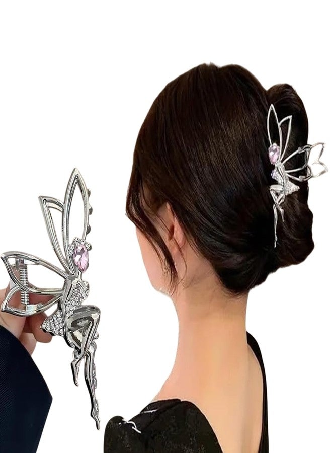 LYKAA Hair Claw Clips for Women "FAIRY BUN" Large Metal Rhinestone Clips, Gold Hair Clutcher for Thick Hair Accessories for women & Girls Korean Style Long Medium Thick Hair (Multicolor, Pack of 1) - Image 1