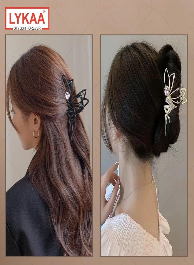 LYKAA Hair Claw Clips for Women "FAIRY BUN" Large Metal Rhinestone Clips, Gold Hair Clutcher for Thick Hair Accessories for women & Girls Korean Style Long Medium Thick Hair (Multicolor, Pack of 1) - Image 4
