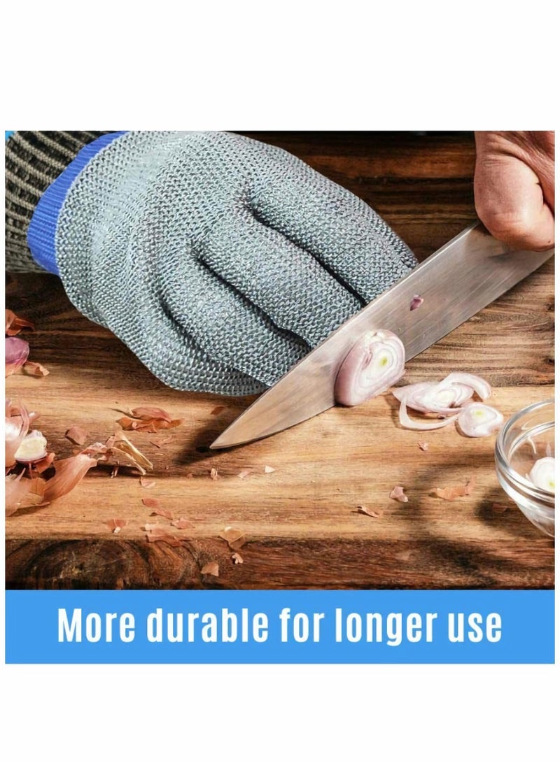 SYOSI Cut Resistant Gloves Stainless Steel Wire Metal Mesh Butcher Safety Work Gloves for Cutting, Slicing Chopping and Peeling - Image 4