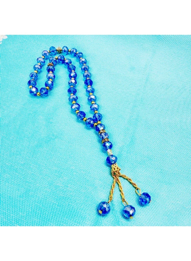 NIBEMINENT 33 Muslim Prayer Beads Lake Blue/10mm 