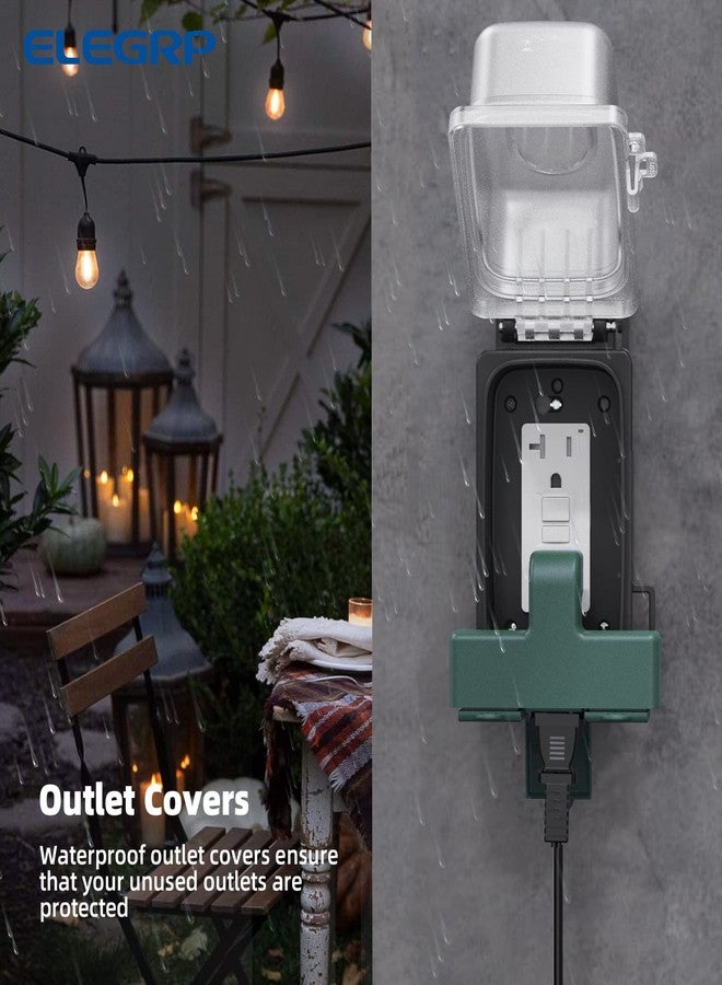 ELEGRP 3-Prong Weatherproof 3-Outlet Extender Adapter, Heavy Duty Triple Grounding Outlet Power Extender with Dust-proof Cover, Indoor/Outdoor Use, ETL Listed, 1 Pack, Green - Image 5