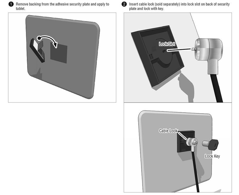 ARKON Mounts Square 3M VHB Adhesive Security Plate with Slot for Cables to Lock Down Laptops, Tablets, Monitors and Other Devices (APVHBLOCK) - Image 3