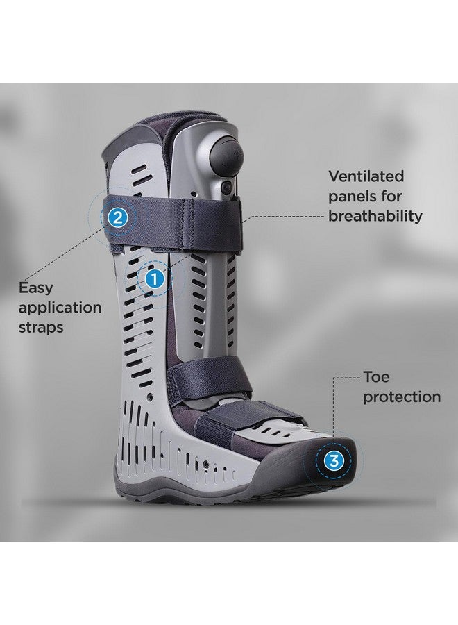 Ossur Rebound Air Walker Boot | Comfortable Walking Boot with Compression Straps & Air Pump Rocker Bottom | Walking Boot for Broken Foot, Walking Boot for Sprained Ankle (High Top, Medium) - Image 5