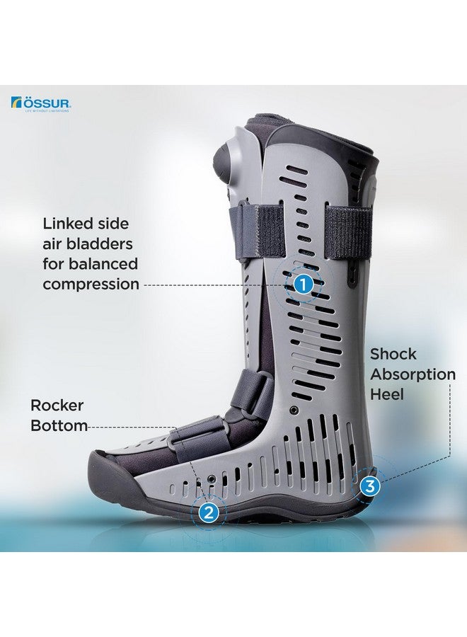 Ossur Rebound Air Walker Boot | Comfortable Walking Boot with Compression Straps & Air Pump Rocker Bottom | Walking Boot for Broken Foot, Walking Boot for Sprained Ankle (High Top, Medium) - Image 4