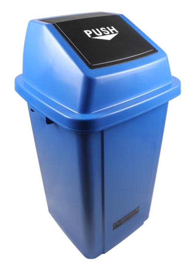 AKC AKC Quadrate 60L Trash Bin with Swing Lid – Glossy Plastic Garbage Can – Ideal for Home, Office, & Public Areas – Blue  - Image 2
