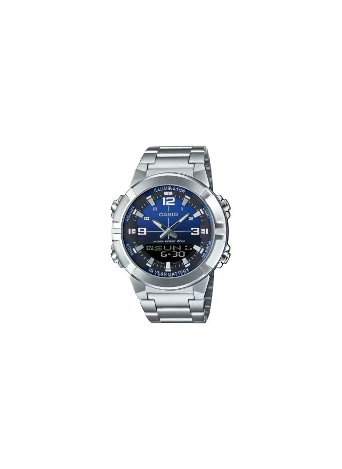 CASIO CASIO ANALOGUE DIGITAL MENS STAINLESS STEEL DIAL WATCH AMW-870DA-2A1 
