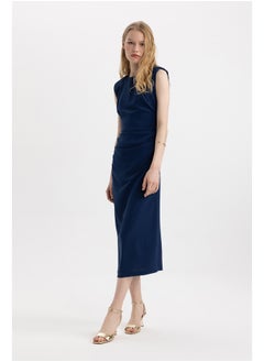 DeFacto Woman Smart Casual Bodycon Round Collar Short Sleeve Woven Dress  - Image 1