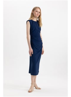 DeFacto Woman Smart Casual Bodycon Round Collar Short Sleeve Woven Dress  - Image 5