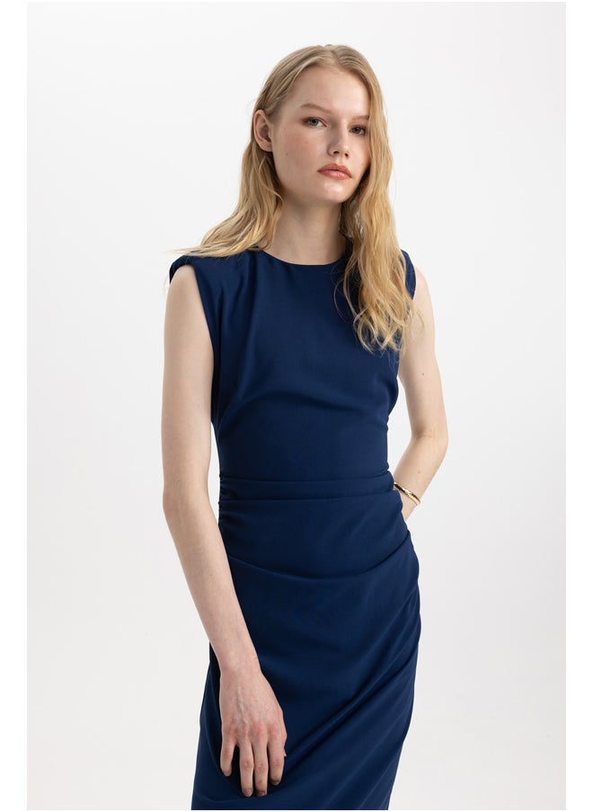DeFacto Woman Smart Casual Bodycon Round Collar Short Sleeve Woven Dress  - Image 4