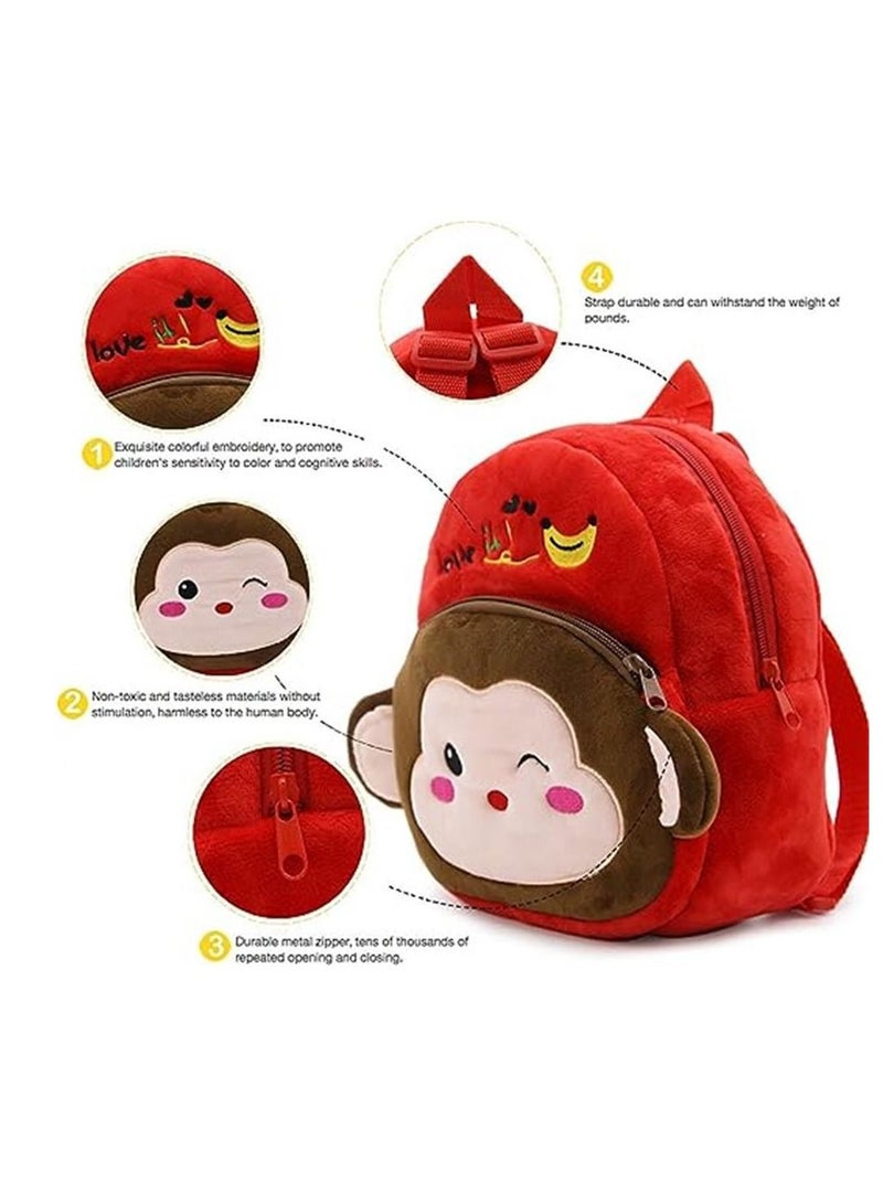 Mini Backpack Kids Cute School Shoulder Bag Toddler Plush Small Backpack Baby Schoolbag Preschool Bag Gift monkey  - Image 3