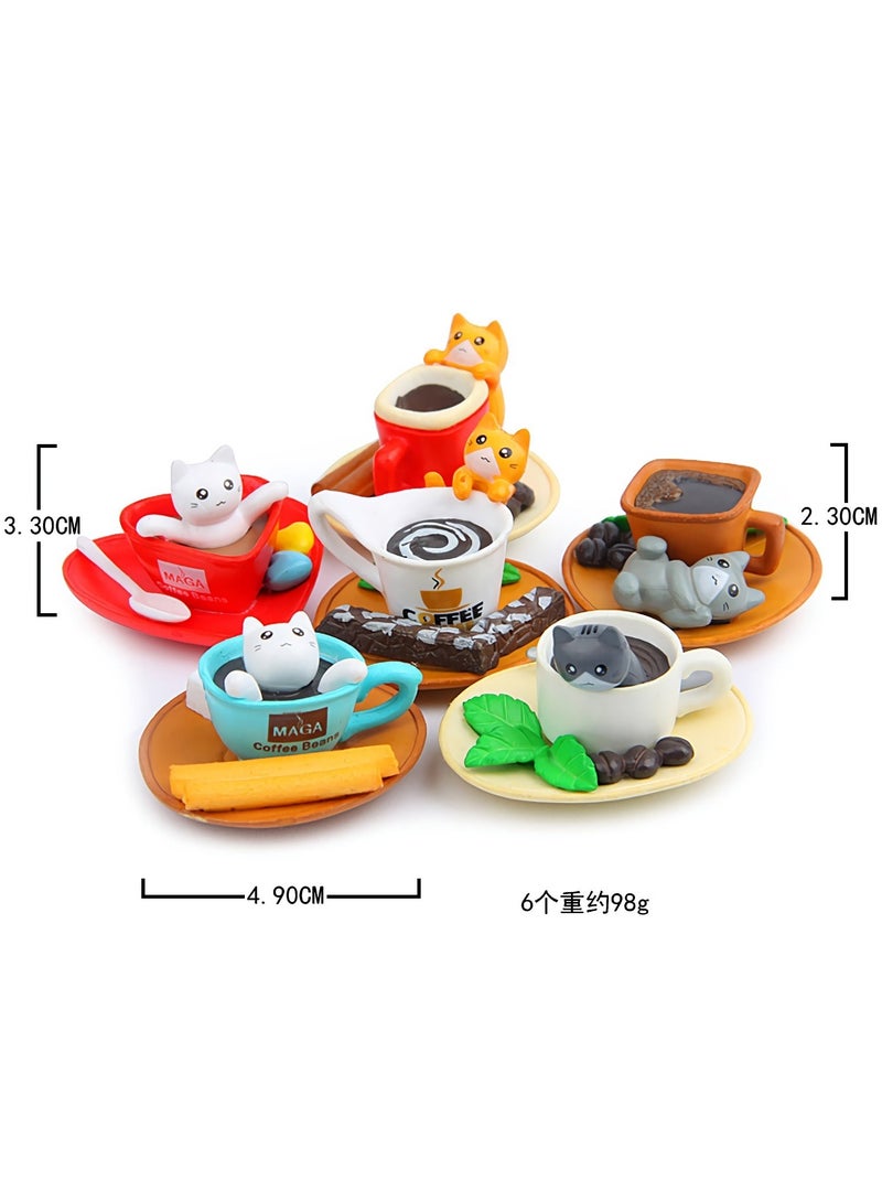 SOLARAE Cartoon Fridge Magnets, 6 pcs Magnetic Resin Fridge Magnets, Cute Cartoon Cat Shape, Powerful Magnet Creative Fridge Magnets - Image 3