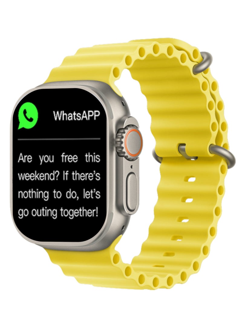 Generic - T900 Ultra Wireless Charging New Features Super Fast Latest Smart Watch Yellow - Image 1