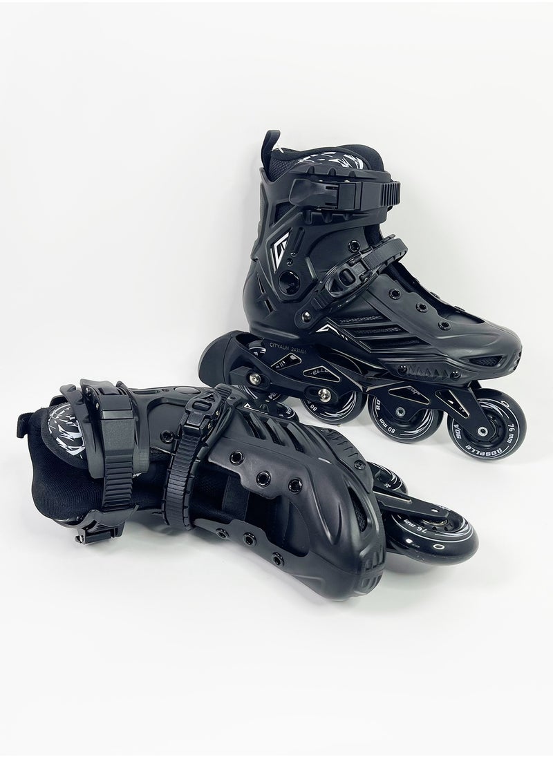 GT-Wheel Inline Skates for Adults Adjustable Speed Skating Shoes with Aluminum Frame & PU Wheels  - Image 3