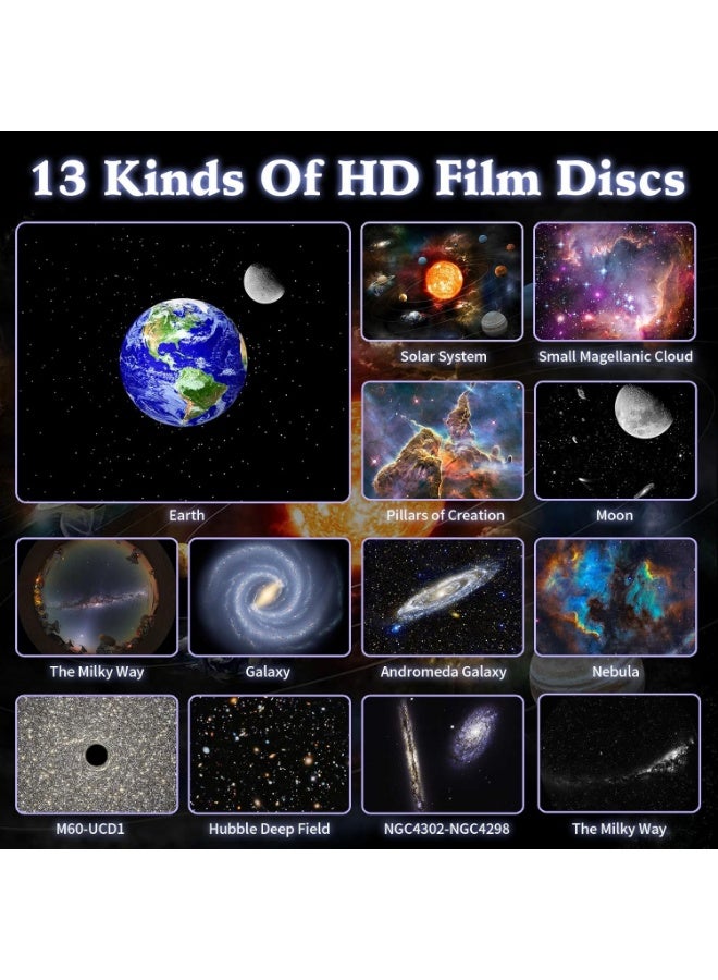 Alruht Galaxy Projector, Night Sky Projection Lamp, Projects Rotating Stars Nebulas with Remote, for Kids Adult Bedroom Living Room Party, White - Image 2