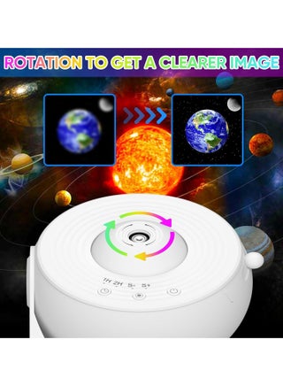 Galaxy Projector, Night Sky Projection Lamp, Projects Rotating Stars Nebulas with Remote, for Kids Adult Bedroom Living Room Party, White - view 4