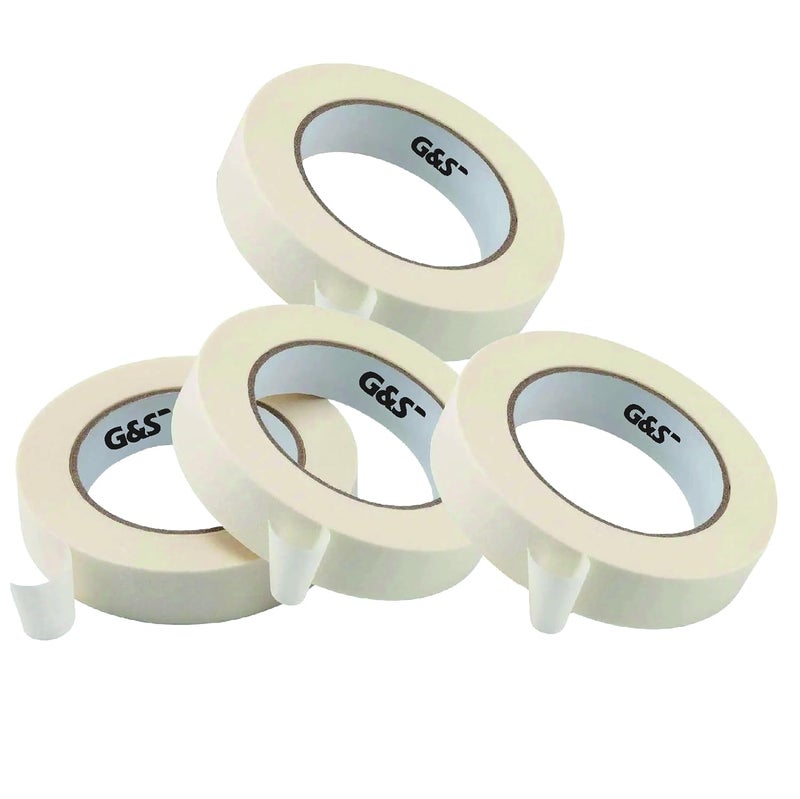 Masking Tape for Carpenters & Painters rolls of (Width- 25mm x 20 meter in length), Easy to Tear, 1st choice for Carpenter, Labelling and Painting. Leaves no residue (4)