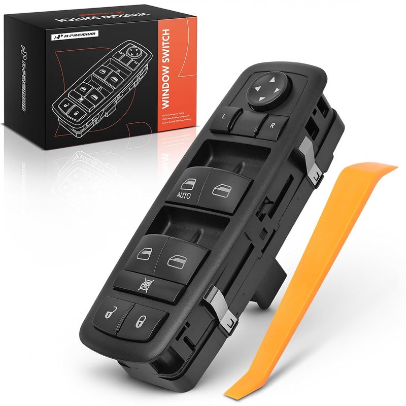A-Premium Power Master Window Switch Compatible with Jeep & Dodge Models - Liberty 2008-2012, Journey 2009-2010, Nitro 2007-2011 - 8+13 Pins - Front Driver - Replace# 4602632AH, 4602632AB, 04602632AC - Image 1