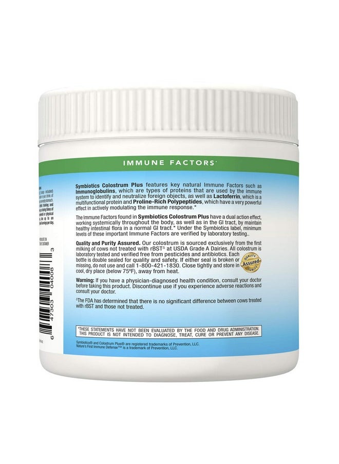 Symbiotics Symbiotics Colostrum Plus Powder Supplement for Immunity Support, 6.3 Ounces (180 g)  - Image 3