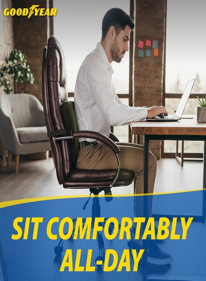 Goodyear Lumbar Support Car Seat Cushion with Cooling Gel - Accessories for Driving - Memory Foam Car Seat Lumbar Support Pillows, Office Chairs Cushion, Ergonomic Back Support, Desk Accessories - Image 5