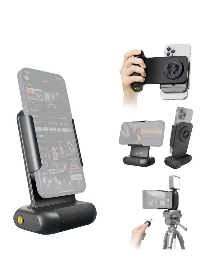 New mobile phone camera aid Bluetooth remote control comfortable camera handle rotatable bracket (black) - Image 1