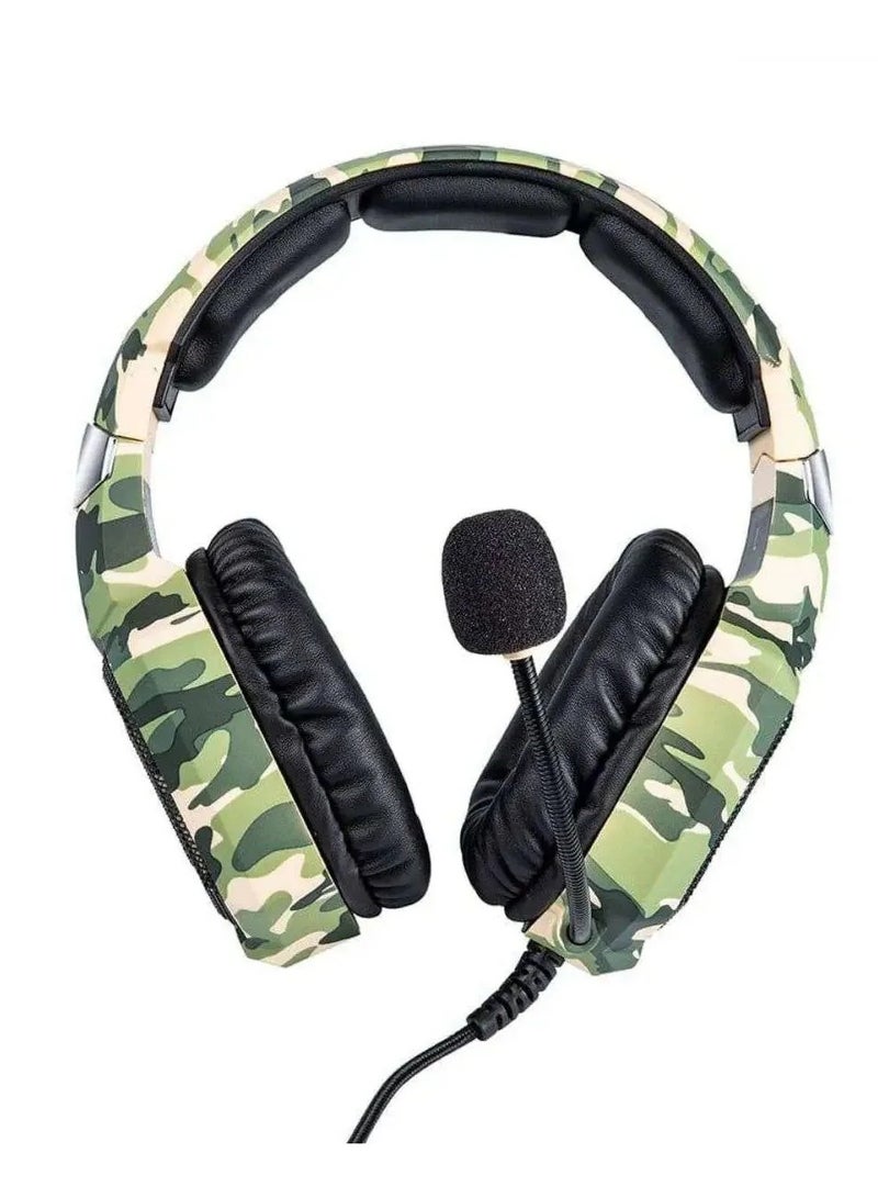 onikuma ONIKUMA K8 Stereo Gaming Headset with Mic and Controls for PC, PS4, Xbox and Mobiles (Camouflage Green)  - Image 3