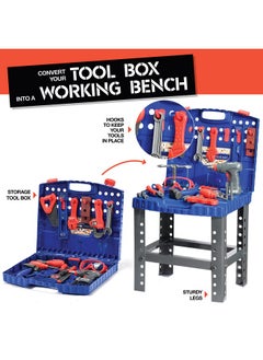 Kids Tool Set Bench 76 Pc - Toddler Tool Bench Set With Electronic Play Drill - Stem Educational Toy Pretend Play Construction Work Shop - Preschool Toy Gift For Kids Children Boys And Girls - pzsku/ZB87F0745FC2D04C8A9C4Z/45/_/1734347929/0d396127-6a5d-460d-ba96-87352243d10e