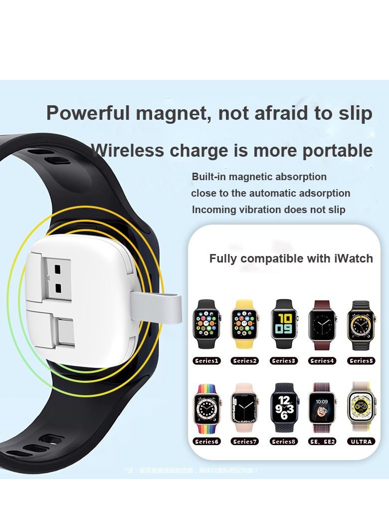 GULFLINK 3 in1 Portable Wireless Smart Watch Charger White - Image 3